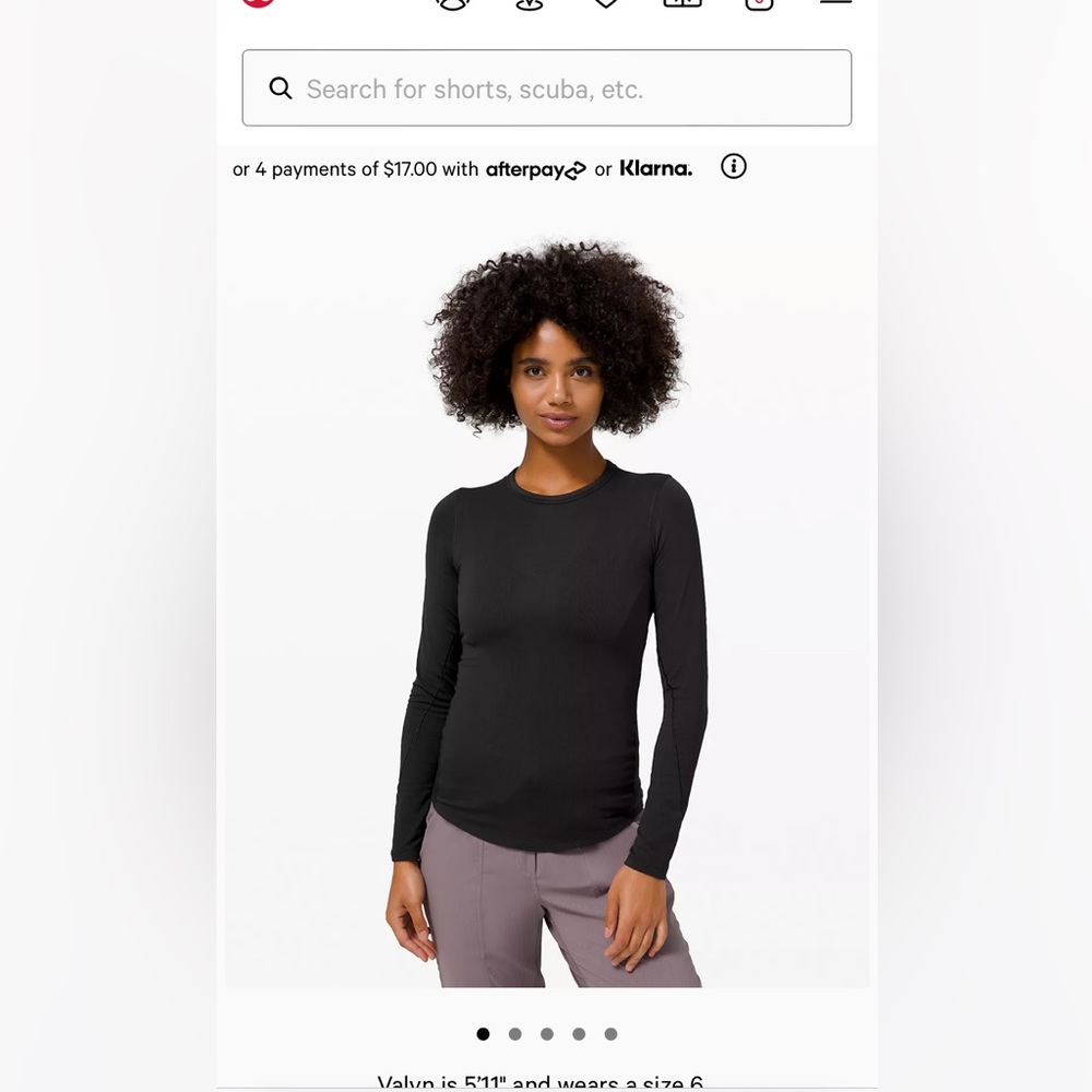 lululemon Hold Tight Black Long Sleeve Top